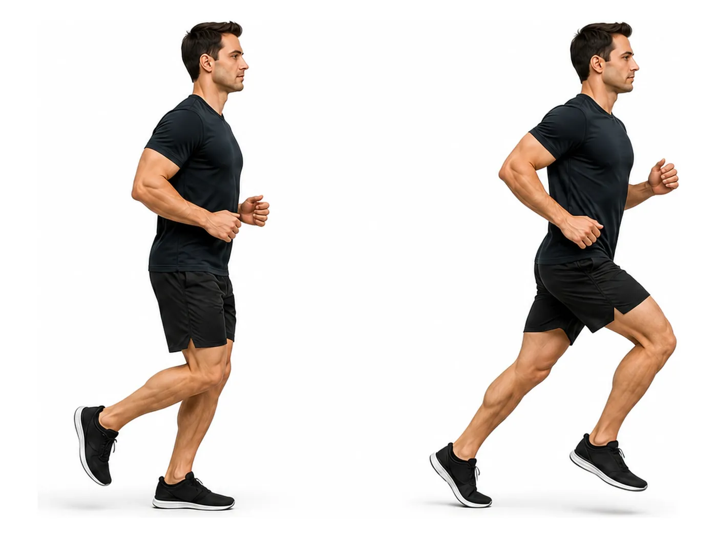 Two-panel demonstration of the easy run, showing the start and finish positions